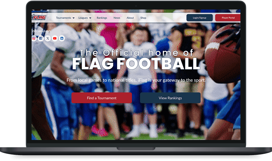 Sports App Mockup on Laptop